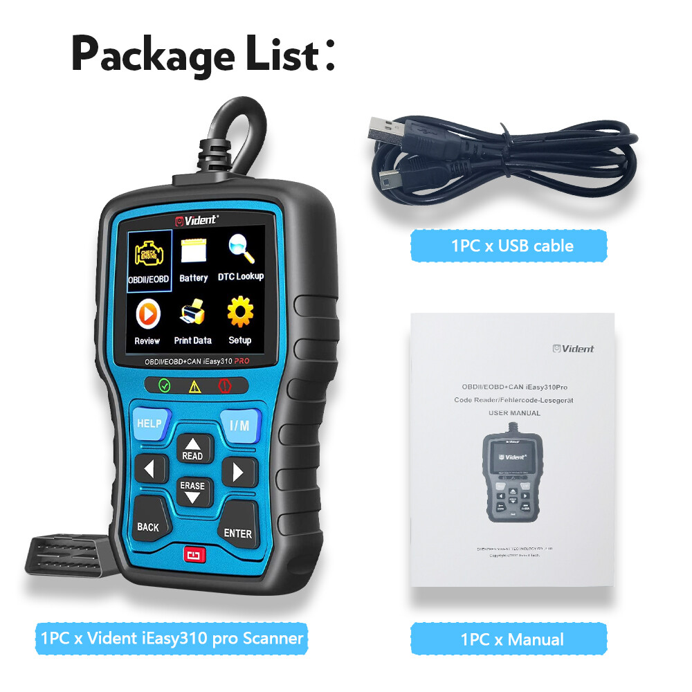 Vident 310Pro Auto OBD2 Diagnostic Scanner Fault Code Reader Engine Scan Tool