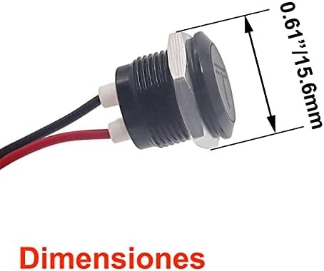 Yellow LED Indicator Pilot Dash Light (Check Engine) 1/2" (12mm) 12V Metal