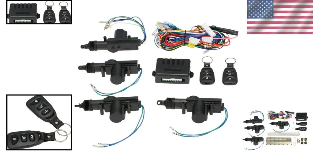 Universal Car Keyless Entry Set - 4PCS Lock Actuators with Trunk Release