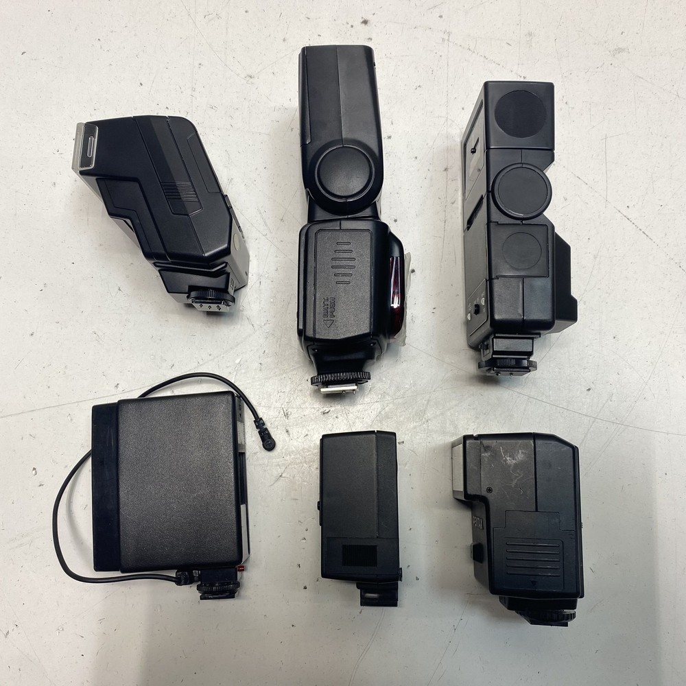 Lot of 6 Assorted Camera Flashes