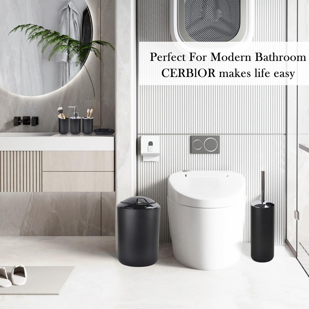 Bathroom Accessories Set 6 Piece Bath Ensemble Includes Soap Dispenser, Tooth...