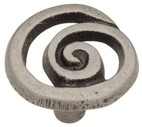 1-3/8" Rustic Swirl Knob Pewter