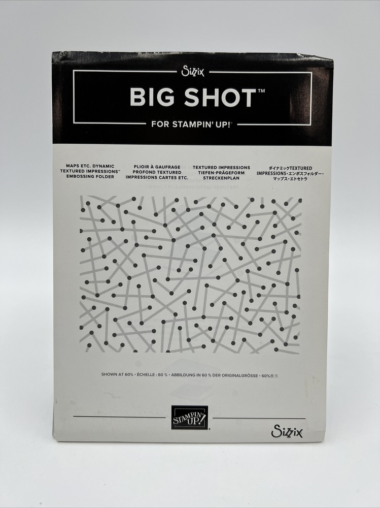 Stampin' Up MAPS ETC Dynamic Textured Embossing Folder Lines Dots Background