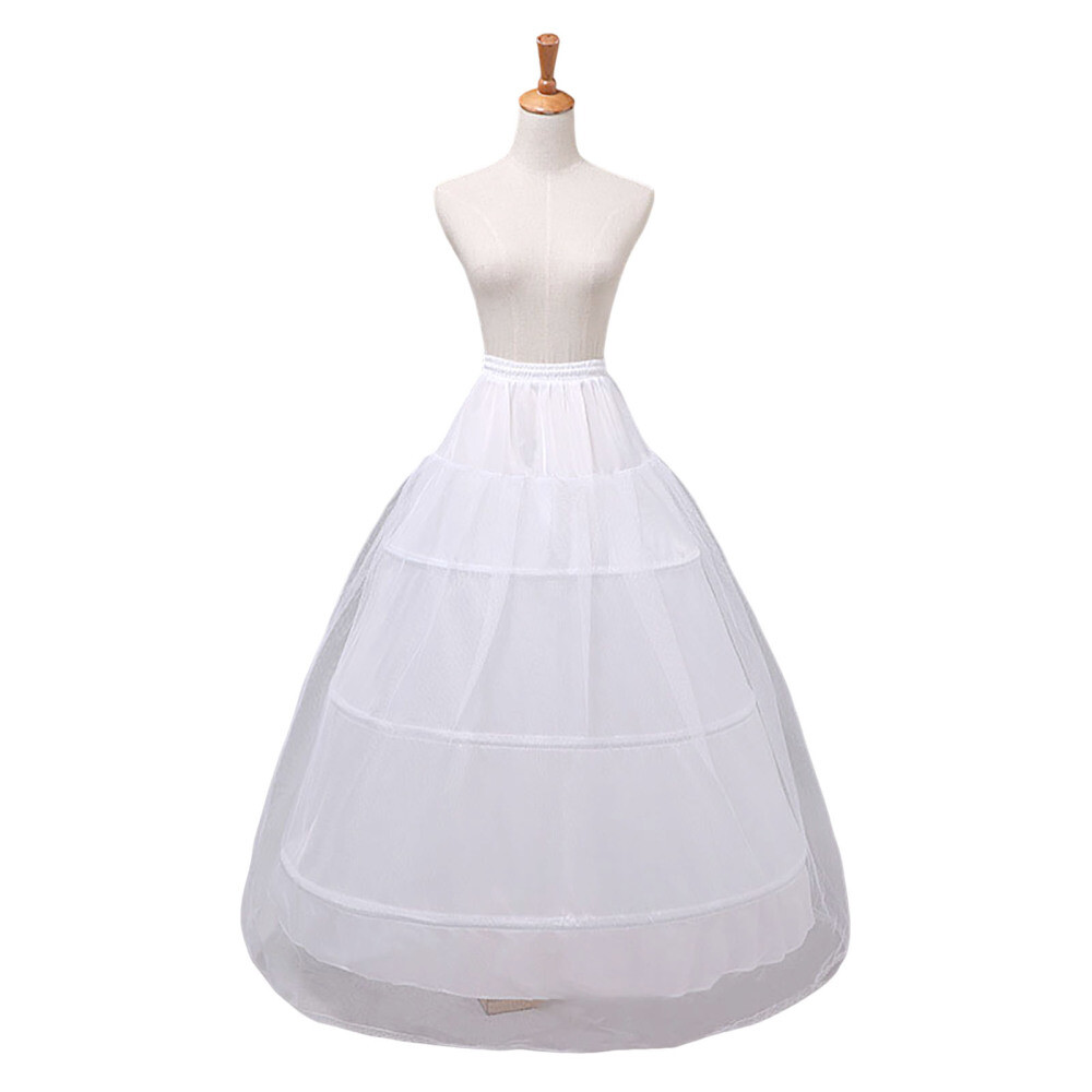 Women White Bridal Petticoat Hoop Skirt Crinoline Slip Wedding Gown Underskirt