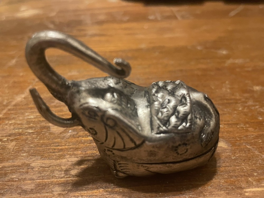 Small Cambodian elephant Silver Plated Trinket Box