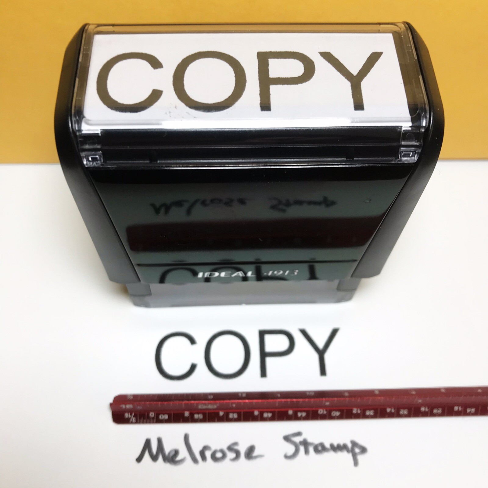 Copy Rubber Stamp Black Ink Self Inking Ideal 4913 Large