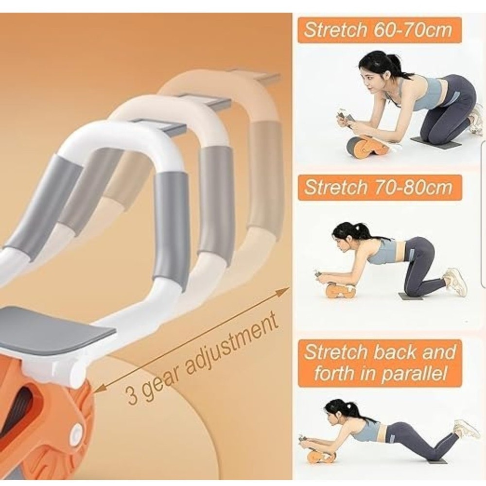 Adjustable Ab Roller with Knee Pad & LED Counter – Core Exercise Trainer
