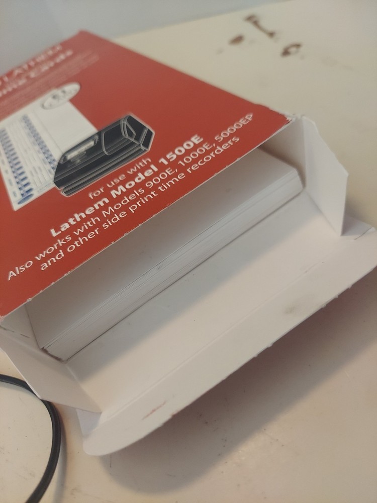 Lathem 1500E AtomicTime Clock w/ Power Adapter NO KEY, Lathem Time Cards