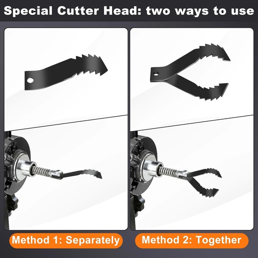 8PCS Professional Drain Snake Drill Bits Multi-Function Cutter Head Attachments