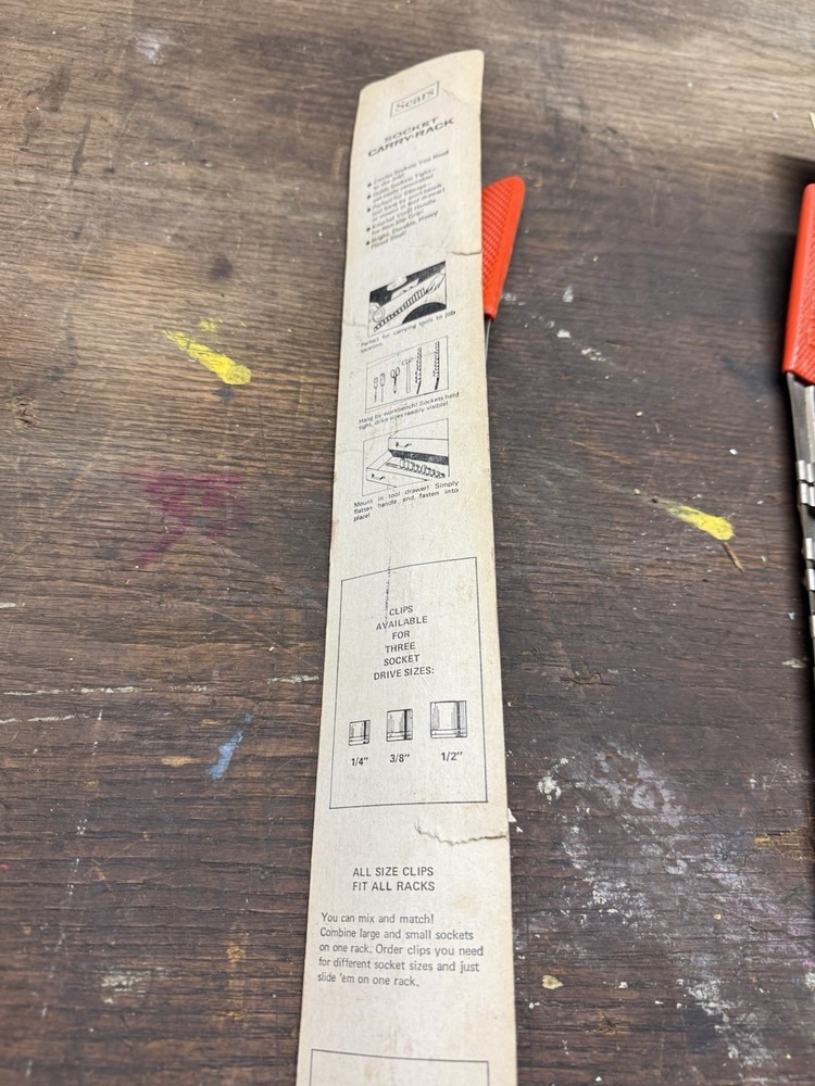 Sears Socket Carry Rack (2) For 1/2 And 3/8