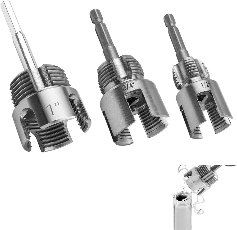 3Pcs Integrated Internal & External Pipe Threading Tool, Pipe Tapping and Thread