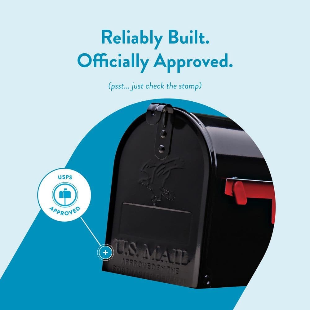 Architectural Mailboxes Elite Black, Medium, Steel, Post Mount Mailbox