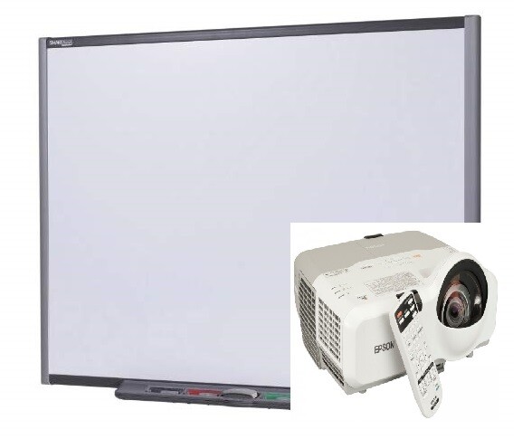 66" SB660 INTERACTIVE SMART BOARD & EPSON SHORT THROW PROJECTOR COMPLETE