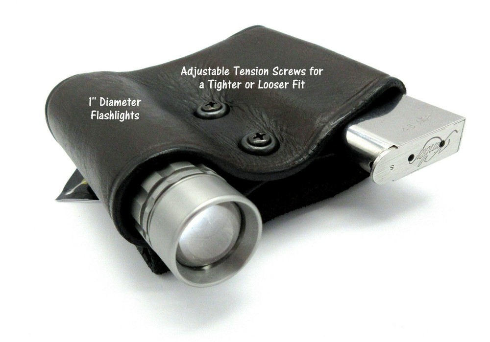 TAGUA Brown Leather Magazine & Flashlight Carrier for GLOCK DOUBLE STACK 9mm
