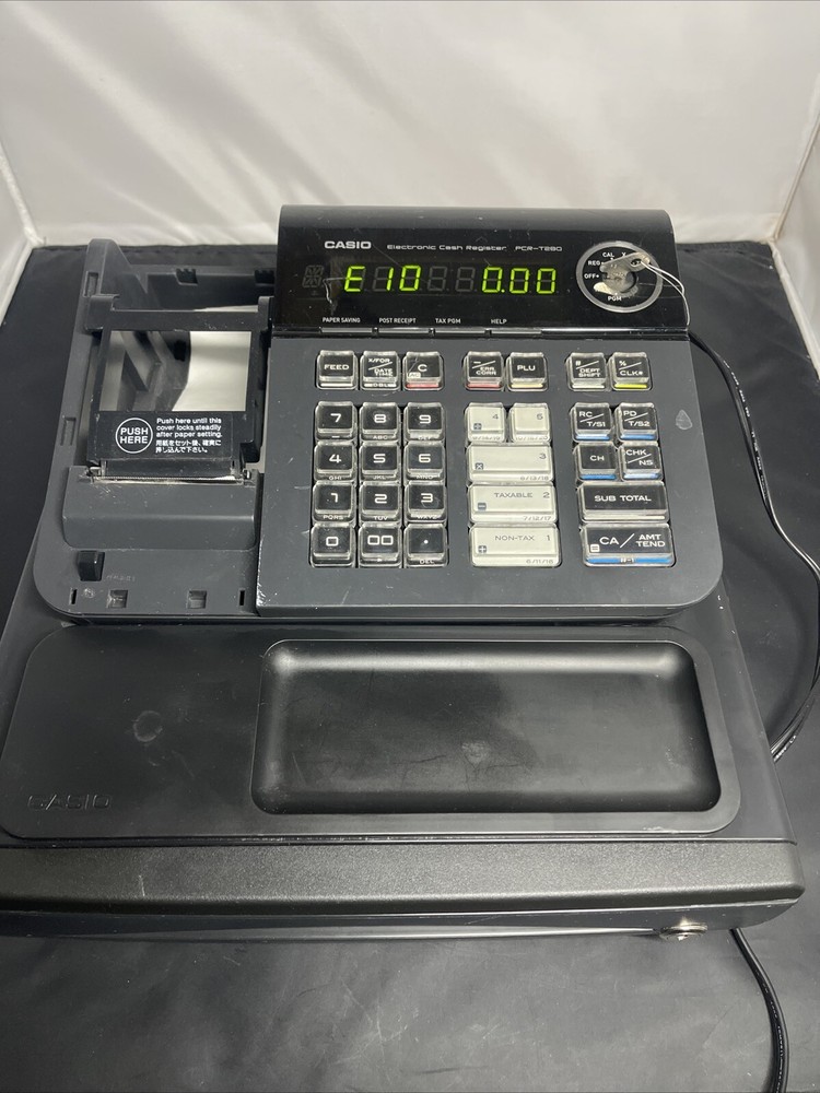 Casio PCR-T280 Electronic Cash Register Working (Missing Part Read)