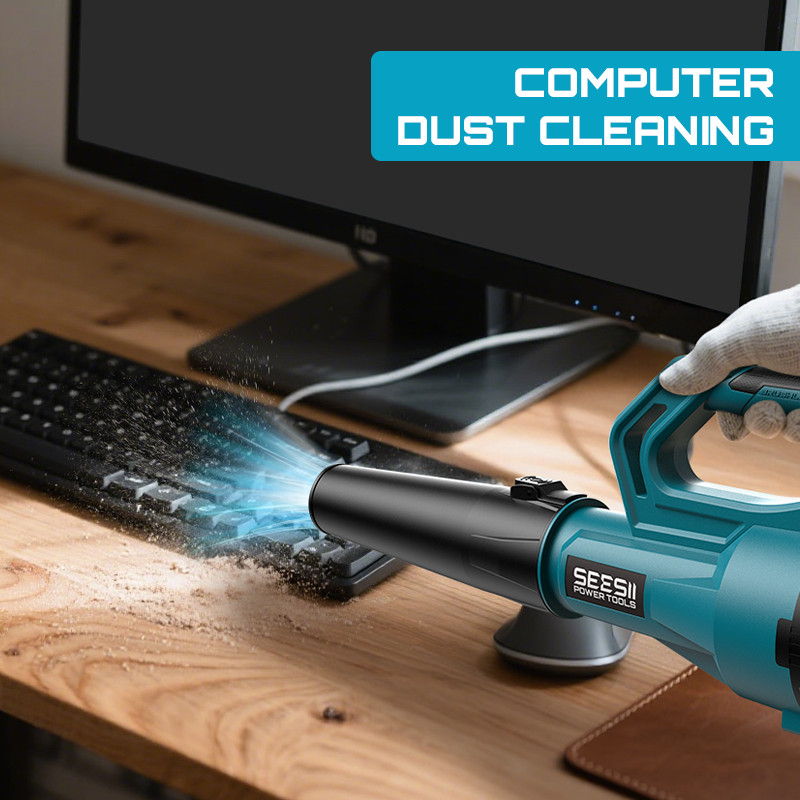 Professional Seesii Leaf Blower 780CFM 400MPH Adjustable Strap 2x4000mah&Charger