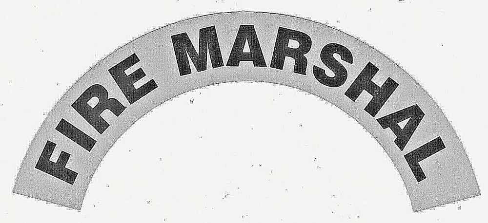 FIRE MARSHAL Highly Reflective FIRE HELMET CRESCENT  DECALS -  A PAIR