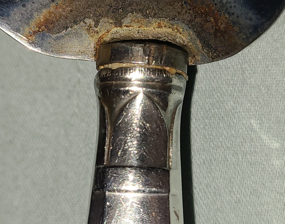 Vintage Web Silver Co sterling silver handle cake / pie server, stainless blade