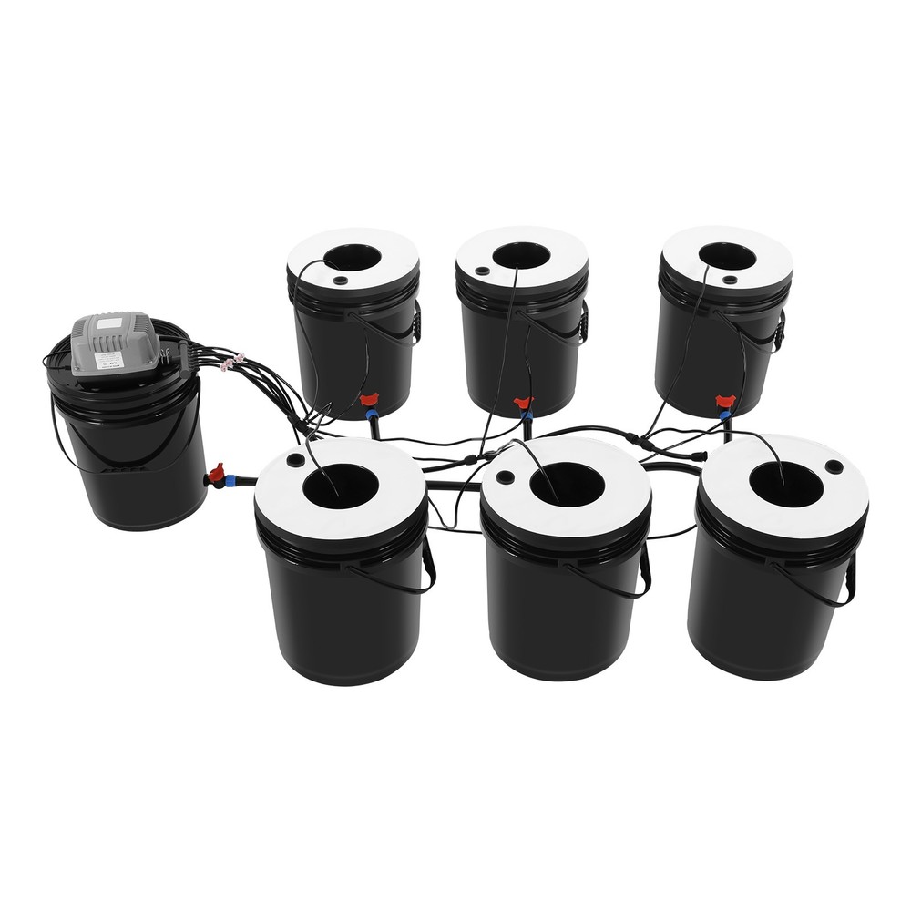 DWC 5 Gallon 6 Buckets Hydroponics Growing System Recirculating Growing Kit New