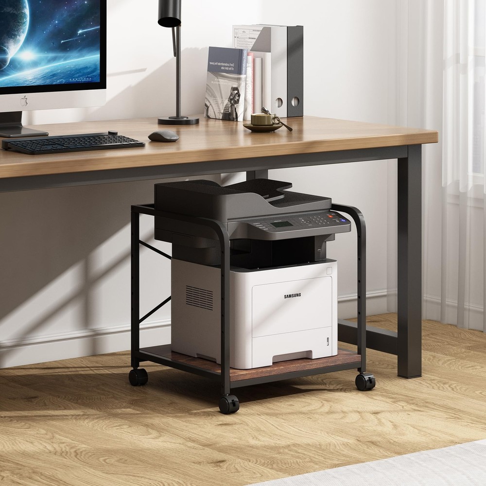 Fannova Under Desk Printer Stand, 20 Inches Deep Large Printer Table with Hei...