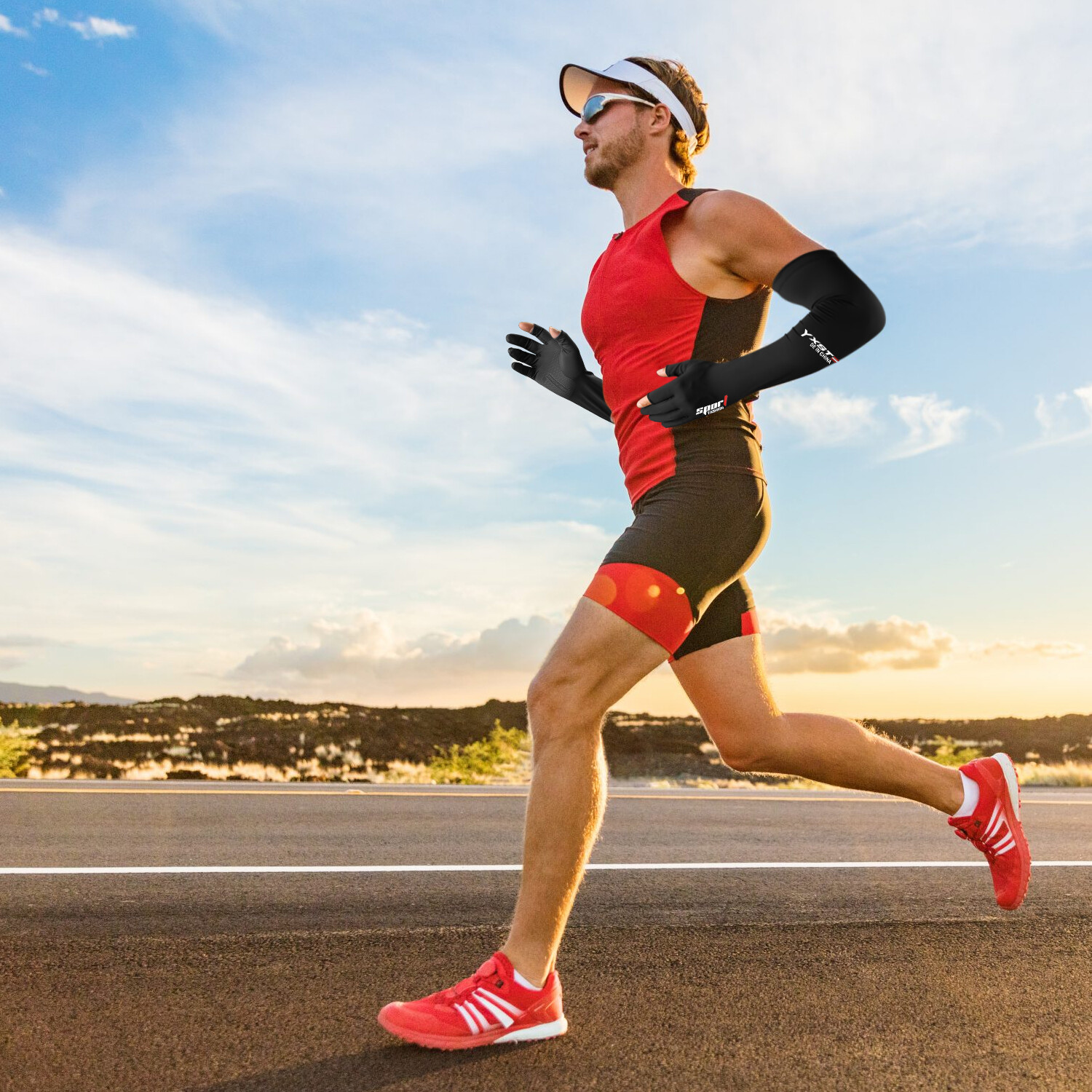 2Pair Finger Arm Cooling Sleeves Ice Silk Cover UV Sun Protection Outdoor Sports