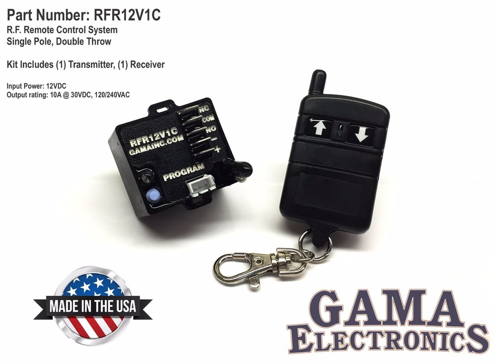 RF Remote Control System - Single Pole, Double Throw Control - RFR12V1C