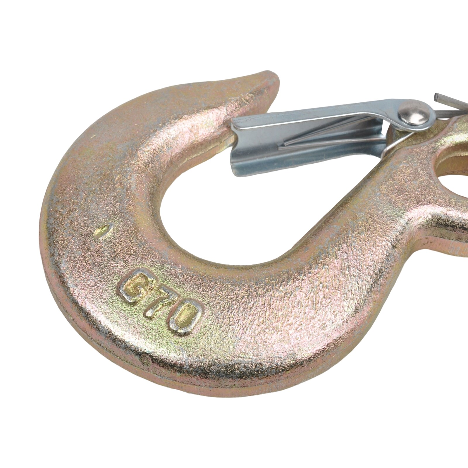 2X G70 3/8" Clevis Slip Hooks w/ Latch Tow Chain Tie Down Flatbed Truck Trailer