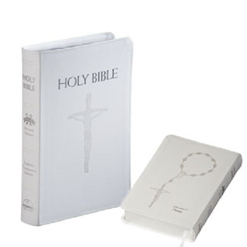 New American Bible Revised Edition in White Leather ( Catholic)