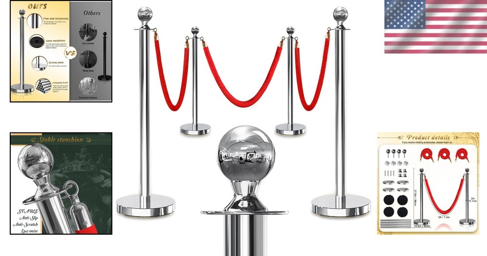 Stylish Party Crowd Control Stanchions