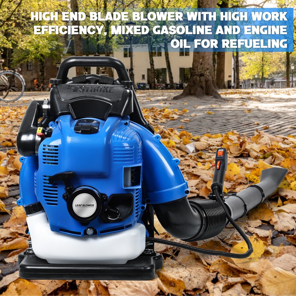 Leaf Blower, 75.6CC Gas Powered Backpack Leaf Blower, 4-Stroke Snow Blower