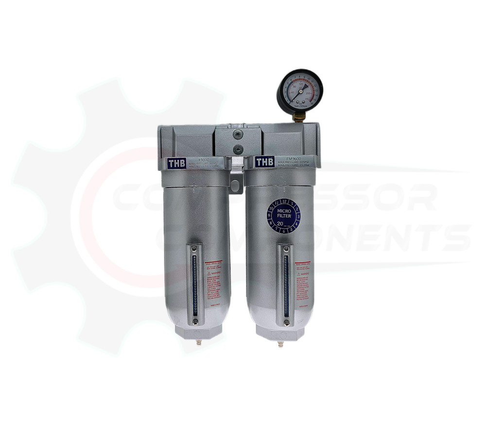 Mid Flow Compressed Air In-Line Particulate & Coalescing Filter 3/4" FNPT