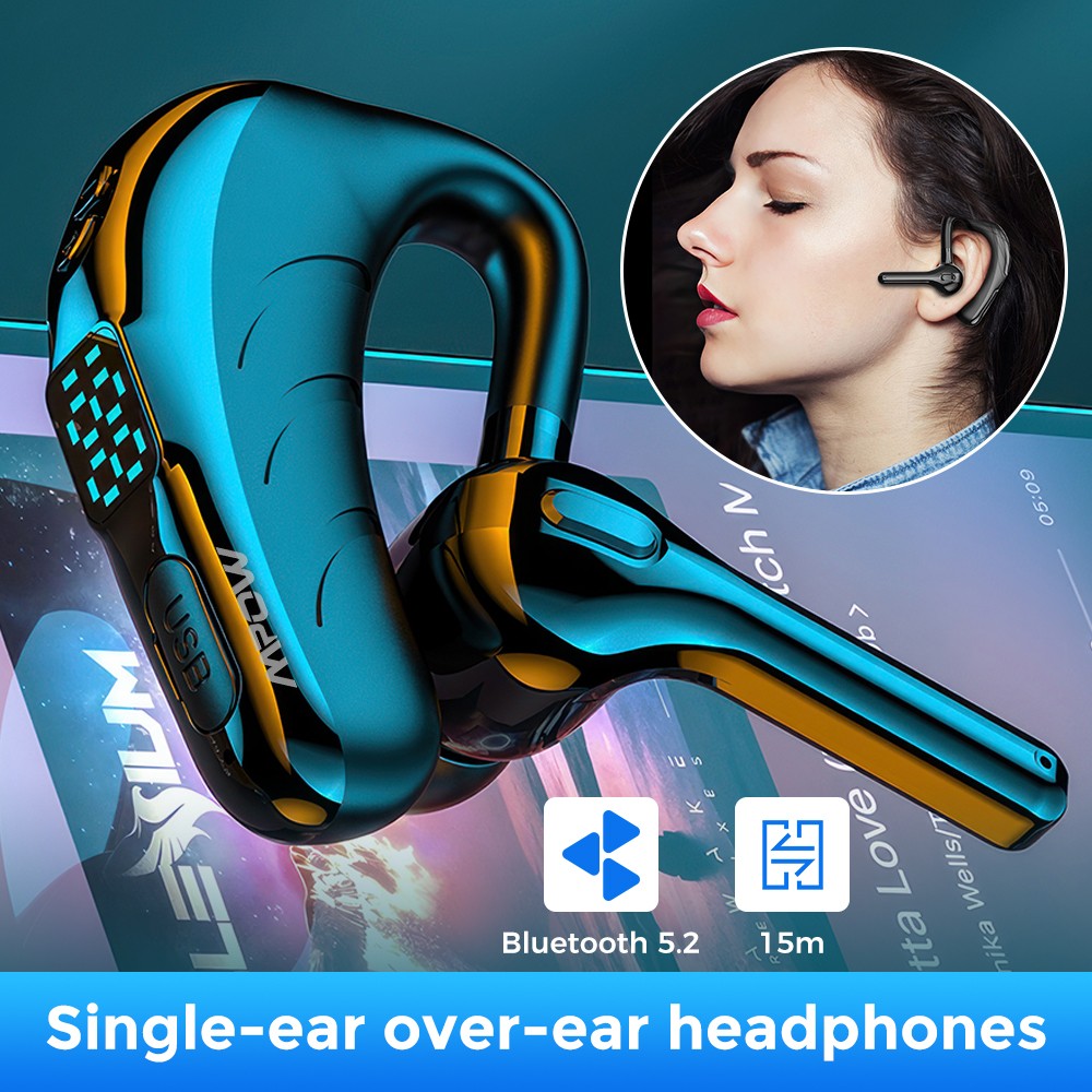 Mpow Single-Ear Office Trucker Bluetooth Headset Noise Cancelling Wireless