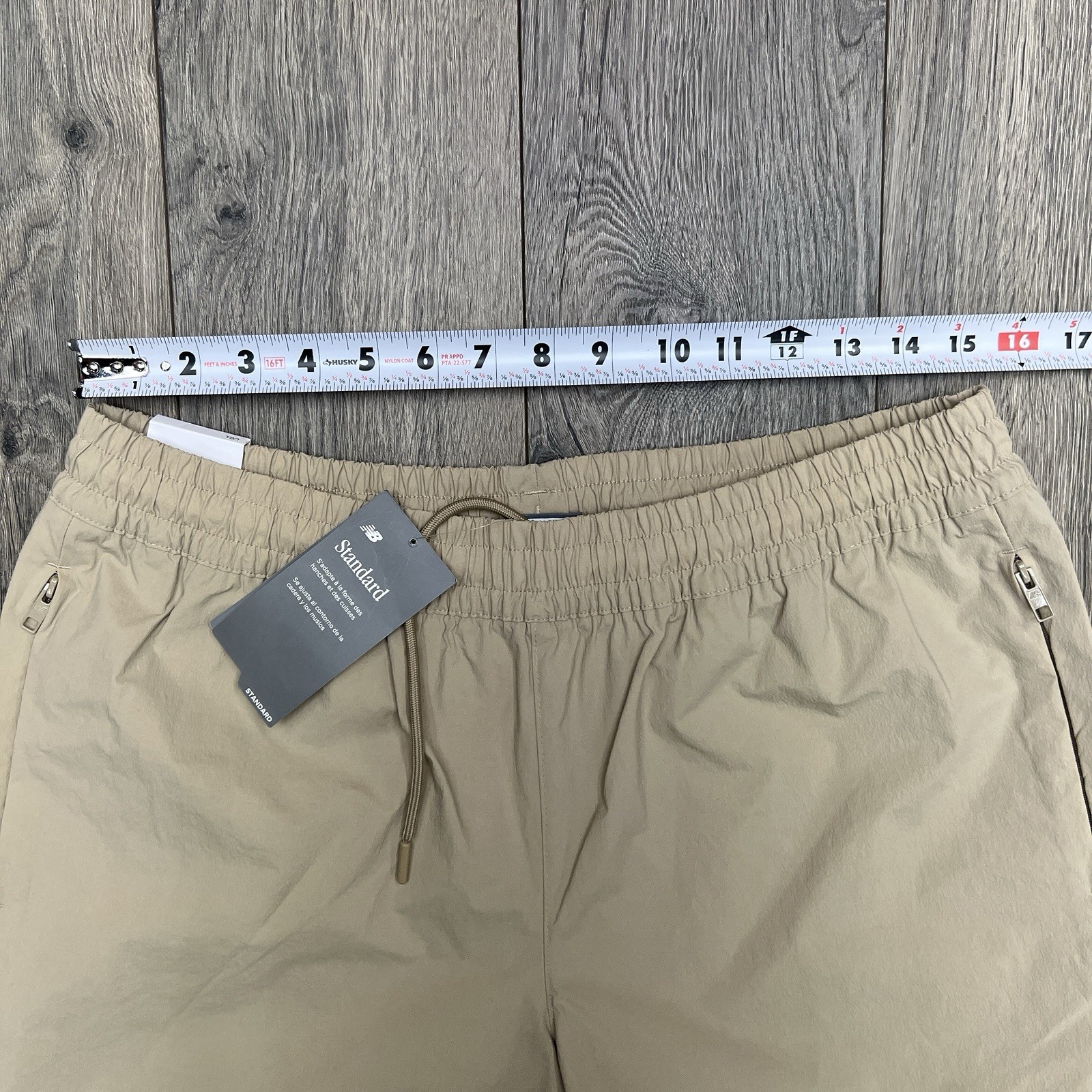 New Balance Shorts Sz Large Mens Light Brown Woven 5" Athletic Stretch $60