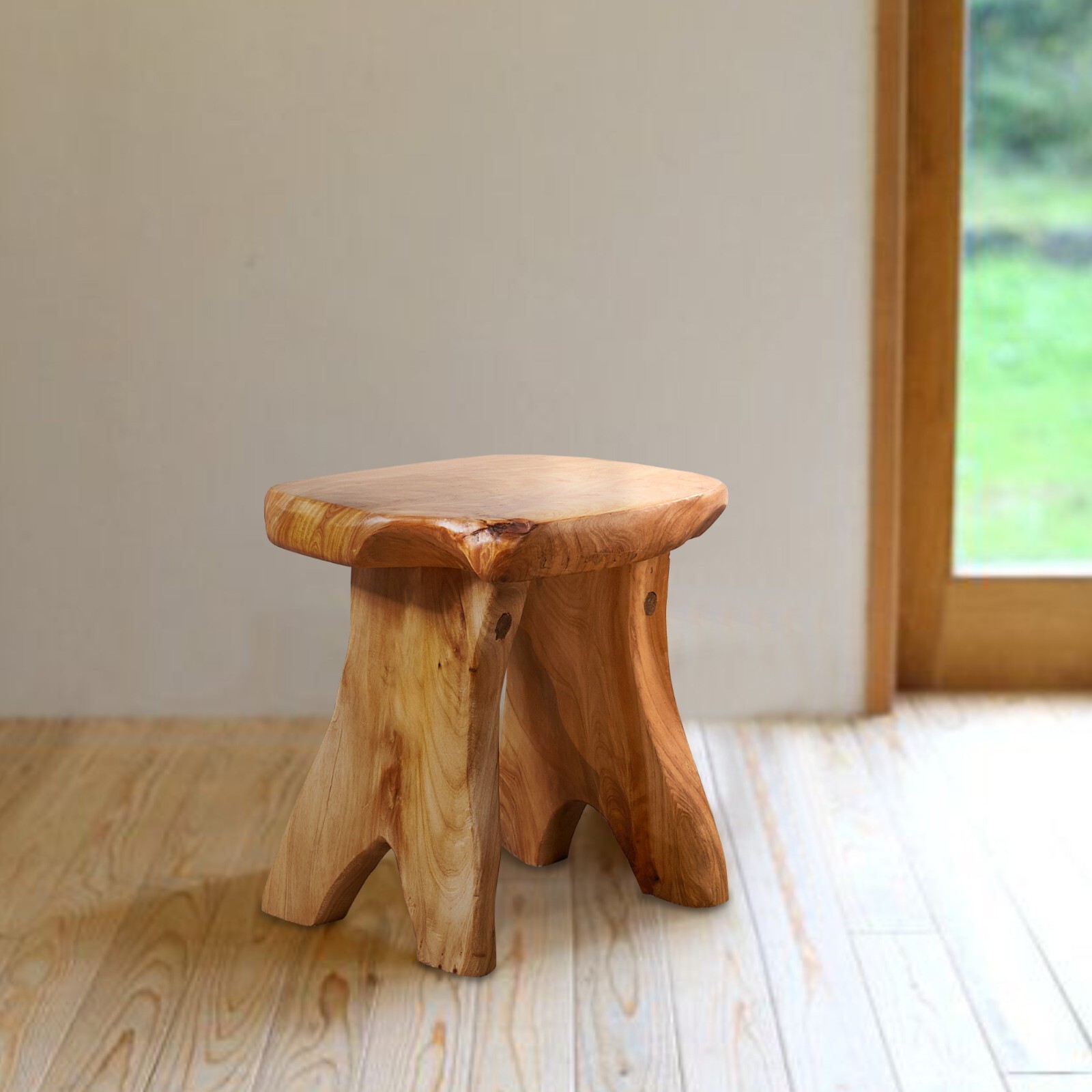 Live Edge Cedar Bench Rustic Wood Entryway Bench Farmhouse Stool Side Table Gift