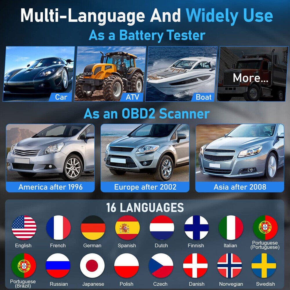 AUTOPHIX OM129 Pro OBD2 Scanner Full Check Engine Code Reader 12V Battery Test