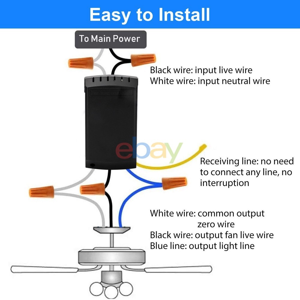 Universal Ceiling Fan Lamp Light 15M Timing Wireless Remote Control Receiver Kit