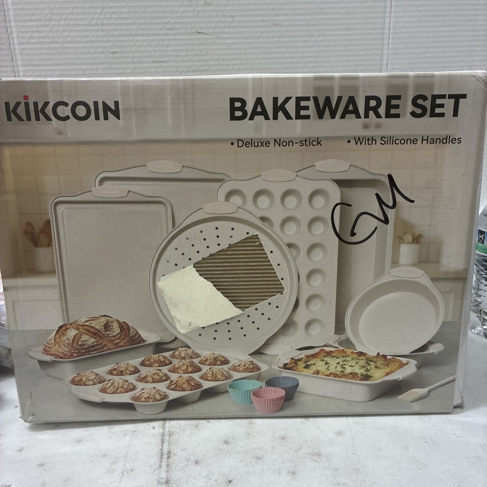 KIKCOIN 22pcs Bakeware Set Black