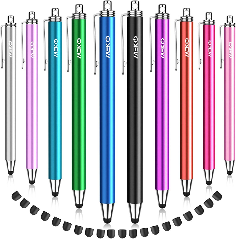 Stylus Pens for Touchscreens,Meko 10 Pack Thin Rubber Tip Stylus Replaceable Tip