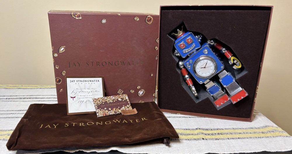 Jay Strongwater - Steven Robert Clock; Mint In Box with COAs