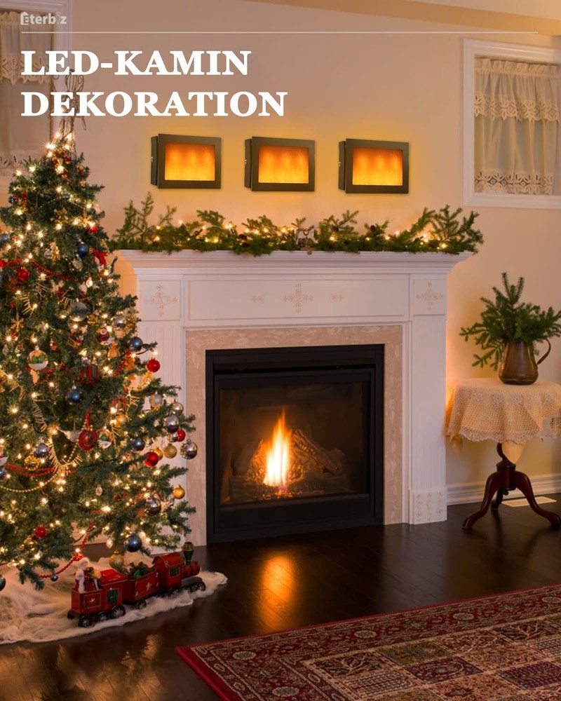 Eterbiz LED Flame Effect Wall Lamp with 2 Modes