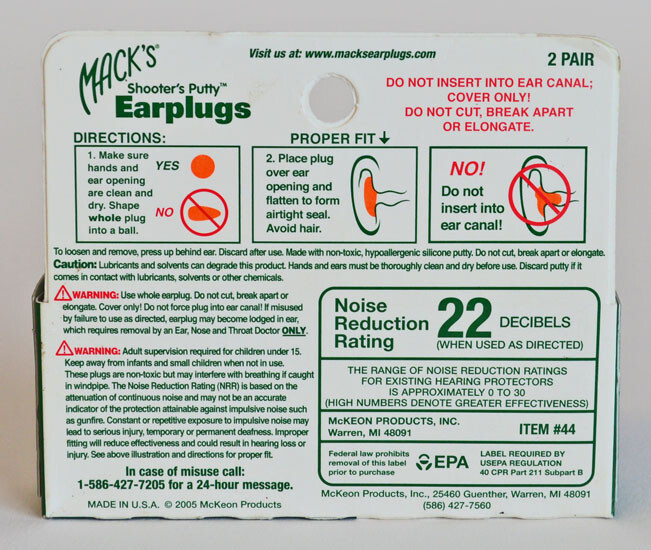 Mack's Shooter's Putty Ear Plugs 2 pair #44