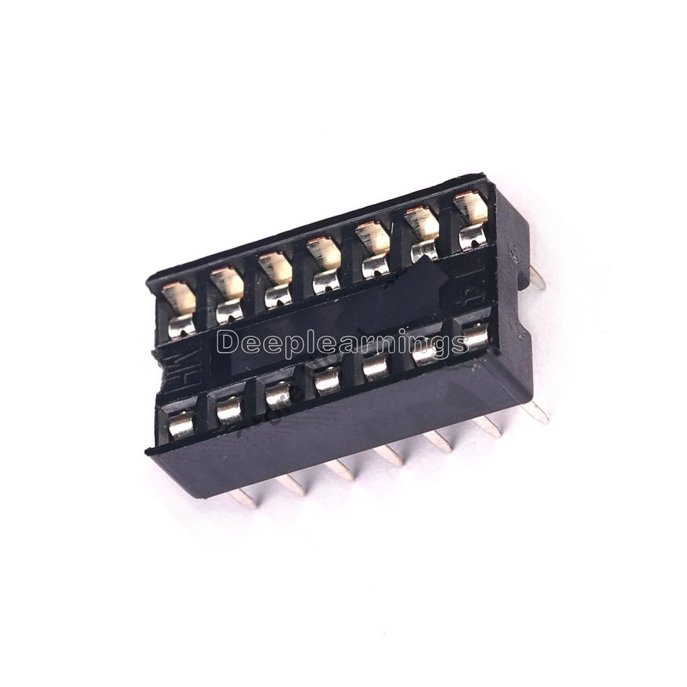 100PCS 14pin DIP IC Socket Adaptor Solder Type Socket Pitch Dual Wipe Contact