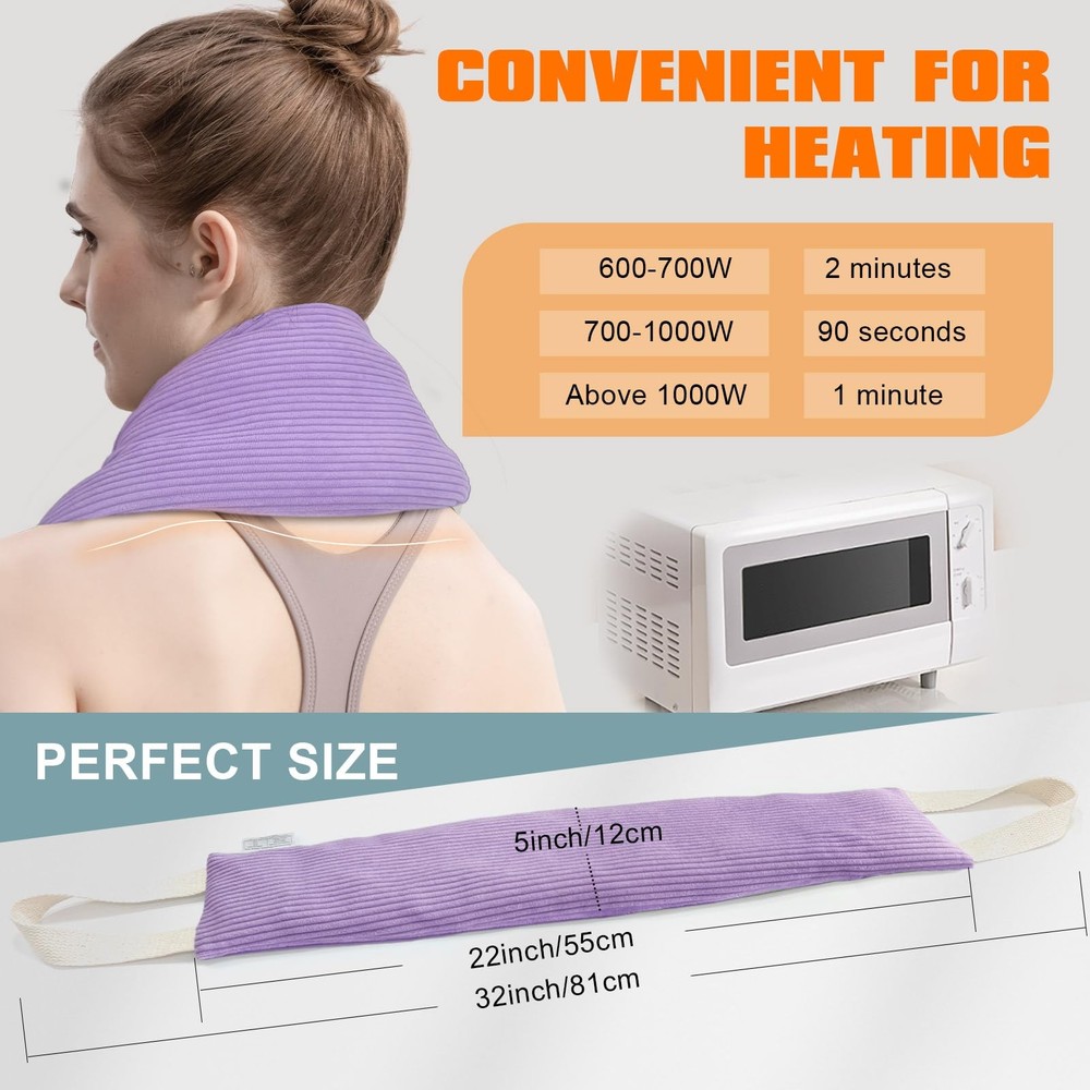 Heating Pad for Neck, Shoulders & Back - Microwavable, Lavender Scented, Washabl