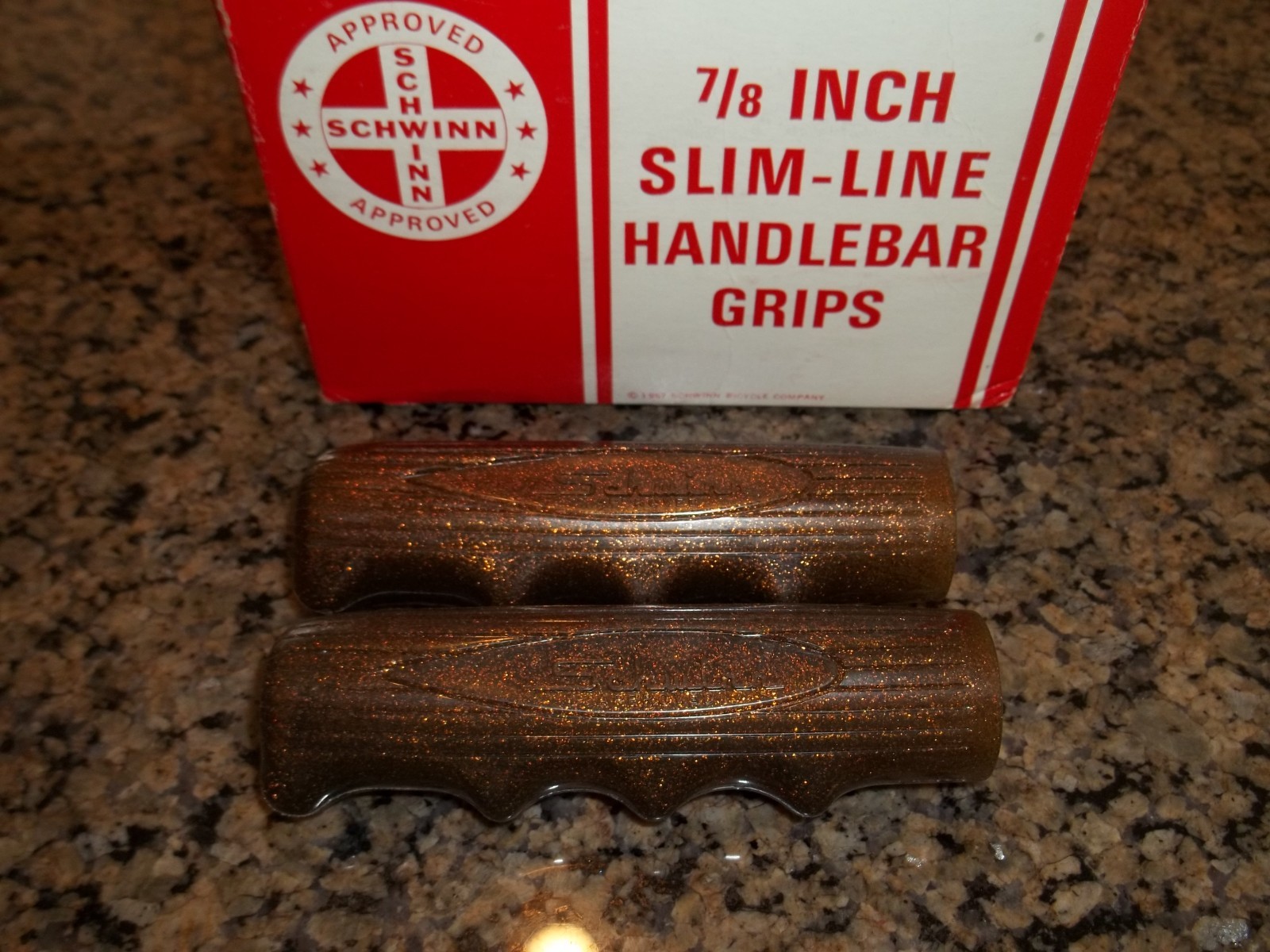 Nos Schwinn Stingray Runabout Bicycle Handlebar Grips brown originals collegiate