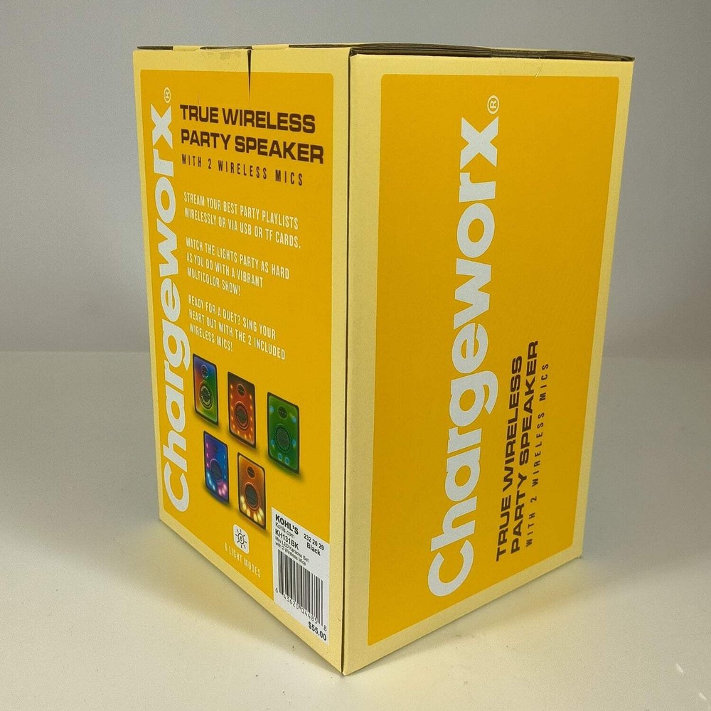 New Chargeworx True Wireless Party Speaker Bluetooth Speaker KH131BK