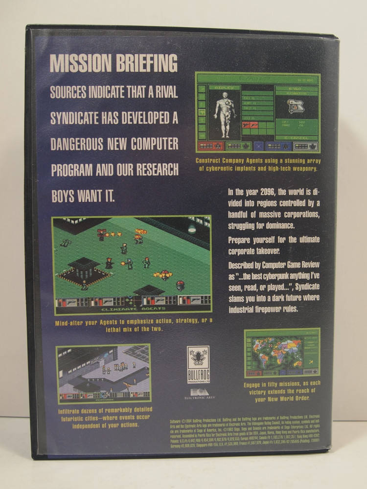 Syndicate Case (SEGA Genesis) Authentic BOX ONLY