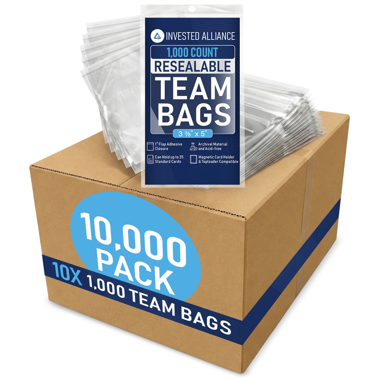 Team Bags Resealable for Toploaders Semi Rigid & Magnetic Holders 100-10000 Pack
