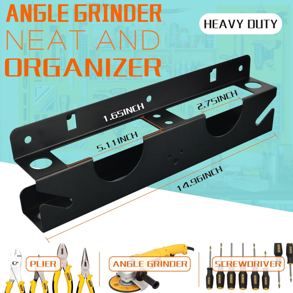Angle Grinder Holder, Solid Steel Utility Storage Rack,Heavy Duty Wall Mount Sto