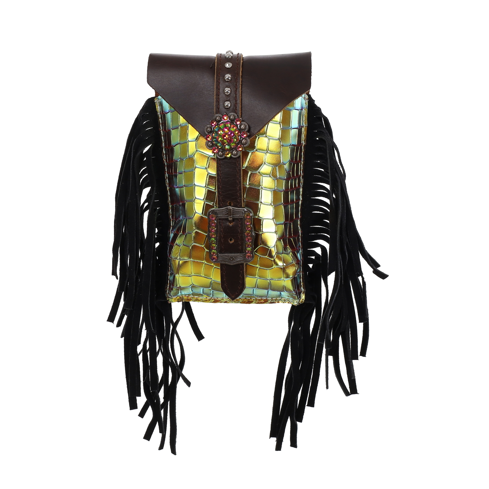 Showman Neon Gator Rear Cinch Saddle Bag - Yellow Green