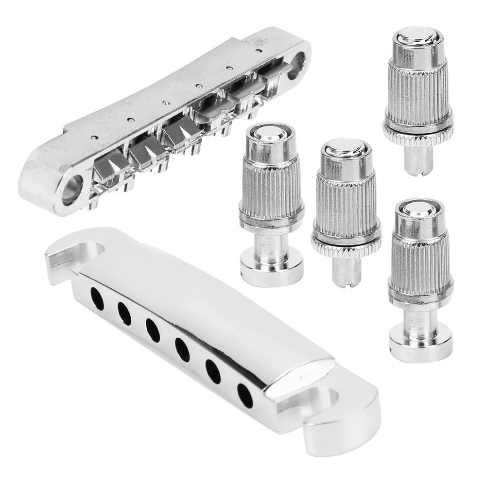 6 String Fixed Bridge Set Zinc Alloy String Base for LP Electric Guitar Accessor